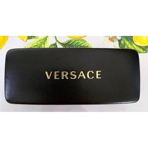 Versace Black Hard Shell Eyeglasses Sunglasses Case with Gold‎ Logo
